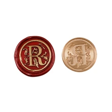 復古信封郵戳印章 - 金色 - 查看 1