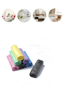 100pcs Colored Disposable Plastic Bags, Thick Garbage Bags Suitable For Hotels, Kitchens, Dormitories - Multicolor - View 4