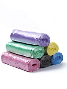 100pcs Colored Disposable Plastic Bags, Thick Garbage Bags Suitable For Hotels, Kitchens, Dormitories - Multicolor - View 1