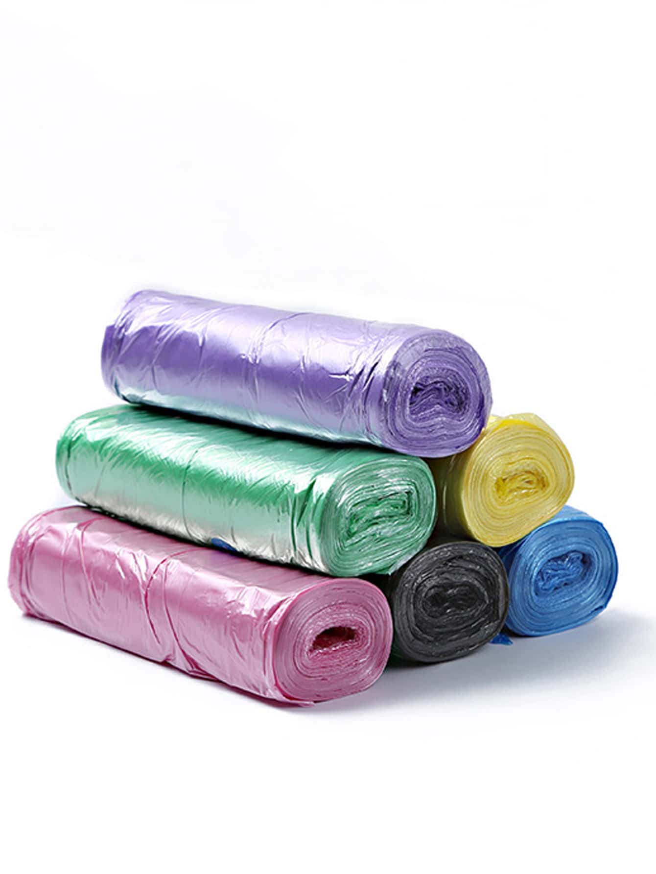 100pcs Colored Disposable Plastic Bags, Thick Garbage Bags Suitable For Hotels, Kitchens, Dormitories - Multicolor - View 1