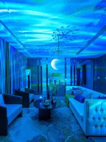 1pc Star Projector Galaxy Projector With Nebula Cloud Moving Ocean Wave, Night Light Projector With Remote Control For Bedroom Living Room Home Theater Ceiling Party