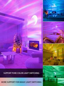1pc Star Projector Galaxy Projector With Nebula Cloud Moving Ocean Wave, Night Light Projector With Remote Control For Bedroom Living Room Home Theater Ceiling Party