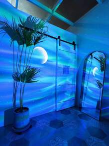 1pc Star Projector Galaxy Projector With Nebula Cloud Moving Ocean Wave, Night Light Projector With Remote Control For Bedroom Living Room Home Theater Ceiling Party
