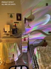 1pc Star Projector Galaxy Projector With Nebula Cloud Moving Ocean Wave, Night Light Projector With Remote Control For Bedroom Living Room Home Theater Ceiling Party