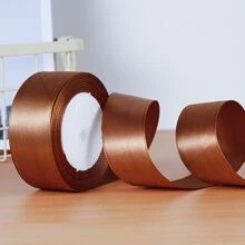 1/5 chiếc ruy băng gói quà nhiều màu, ruy băng satin, ruy băng lụa, rộng 4cm, dùng để làm hoa hồng nhân tạo, gói quà - Cà phê nâu - Xem 1