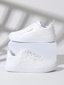 Của phụ nữ Tối giản Mặt trước Lace-up Giày trượt băng , Thoải mái Và Thoáng khí Thể thao Giày thể thao - trắng - Xem 6