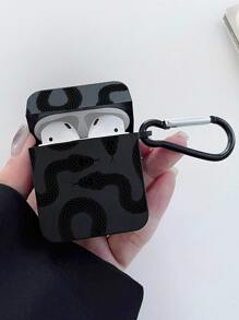 1PC Black Shockproof Soft Protective Case With Strap, Creative Animal Design, Compatible With Airpods 1/2, Airpods 3, Airpods Pro, Airpods Pro2, Airpods 4