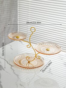 1 set Bandeja de servir con diseño de hoja moderna, regalo de Navidad - Champán - Ver 2