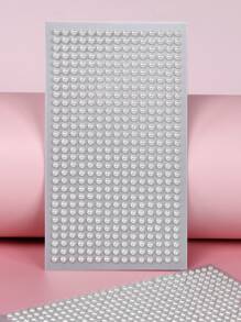2 miếng dán mắt và mặt hình bán nguyệt 3D mô phỏng màu trắng đính ngọc trai giả và đá rhinestone, thích hợp trang điểm DIY, dự lễ hội âm nhạc, tiệc Y2K. - trắng - Xem 4