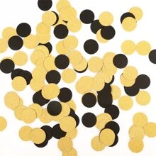 Colorful Round Table Confetti And Wedding Party Decoration (50pcs Black, 50pcs Sparkly Gold),Christmas