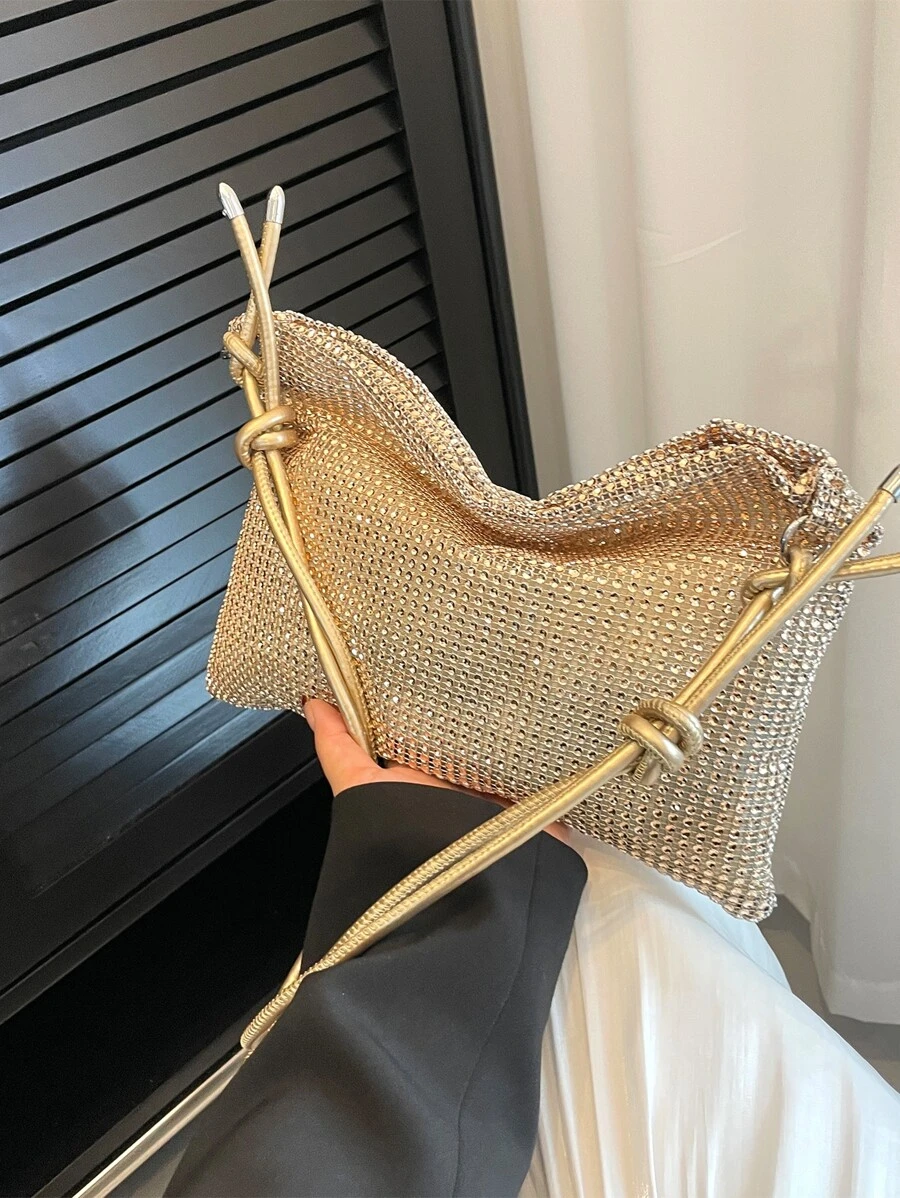 HELLO WEEKEND 迷人閃閃發光，亮片，奢華，閃亮水鑽裝飾晚宴手拿包晚宴包，晚餐包水鑽，人造珍珠適合派對女孩，女士，新娘完美適合派對，婚禮，舞會，晚餐/宴會，雞尾酒