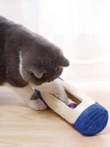 1pc Cat Scratching Board Toy, Rolling Shape With Sisal Rope For Claw Grinding - Blue - View 2