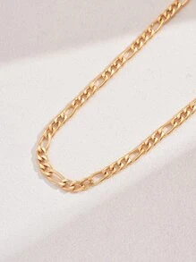 1pc Fashionable Simple Punk Men's Necklace - Yellow Gold - View 3