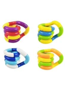 1 Pieza Juguete De Resorte Mágico Cinético Con Colores Aleatorios, Juguete De Alivio Del Estrés Para Ejercitar Los Dedos Y Muñecas Para Adolescentes - Multicolor - Ver 4