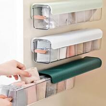 1入組壁掛式浴室懸掛抽屜收納適用於內衣襪子,自黏式多功能化妝品收納盒,廚房調料收納 - 白色 - 查看 4