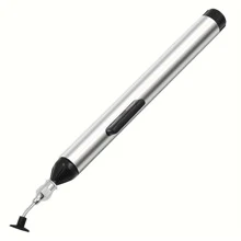 真空吸筆，真空吸筆拾取器手動工具，帶 3入組吸頭，適用於精密元件電子焊接 IC SMT 行業 - 銀色 - 查看 1