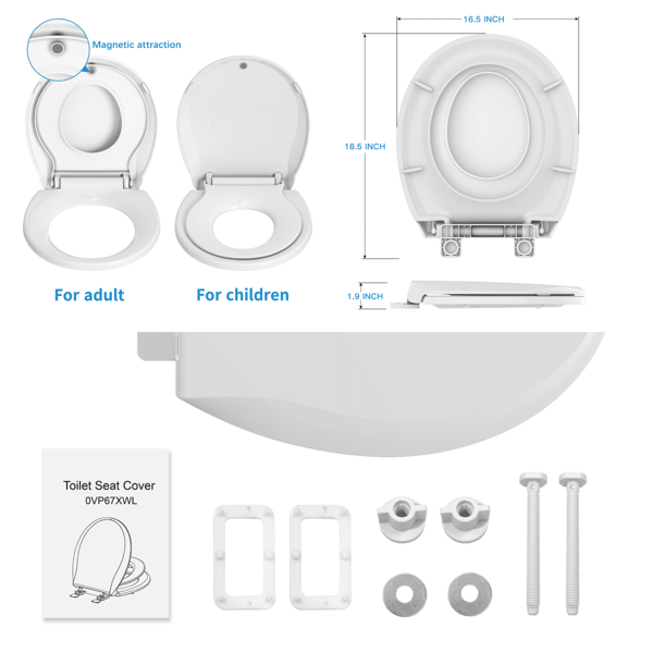 Toilet Seat with Builtin Potty Training Seat,Kids Potty Training