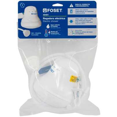 Regaderas eléctricas de 4 temperaturas, 6-1/2",  40237 Foset