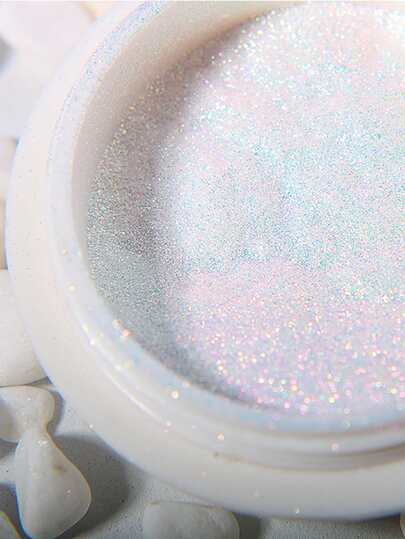 pinpai 0.5g Magic Mirror Powder Rainbow Neon Pink 1 Can + 1 Small Powder Brush, Vibrant Independent Packaging
