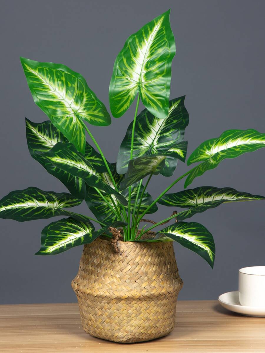 1pc 43cm / 16.93in Artificial Fern & Persian Leaf Bundle For Green Wall Decoration, No Pot Included