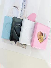 3英寸心形镂空镜面相册，收藏名人照片、电影票、名片等小卡片，返校，学校用品 - 黑色 - 查看 7