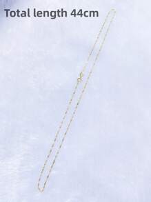 1入組S925銀最受歡迎波浪設計首飾類單吊墜項鍊適合女士,多巴胺禮品適用於宴會和生日 - 金黃色 - 查看 5