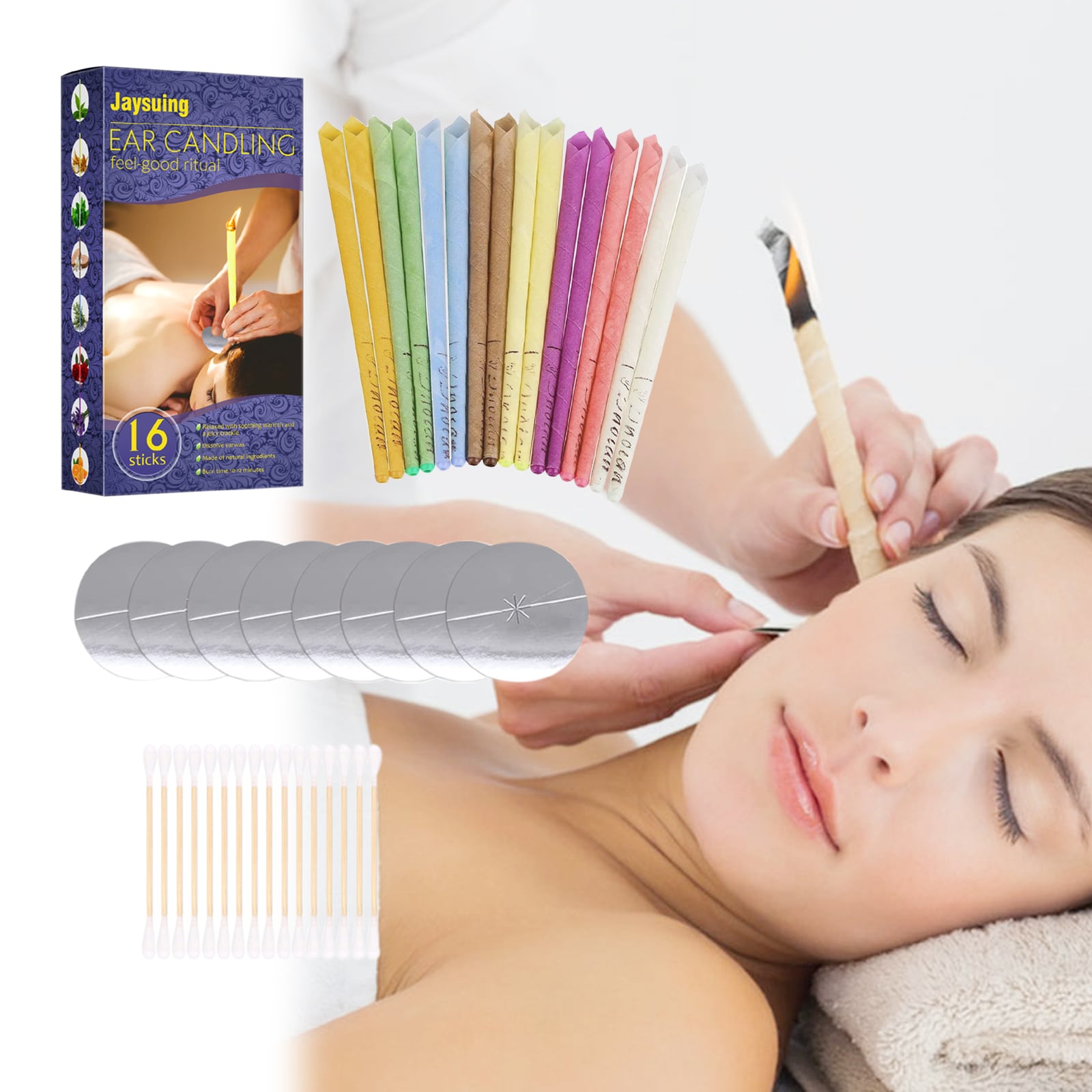 Aromatherapy ear candle to relax and relieve stress tinnitus with Plug