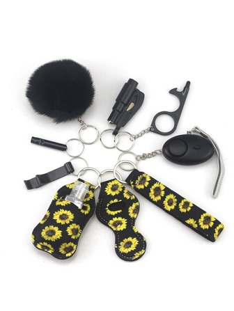 9pcs/set Women's Stylish Keychain Accessories, Daily Key Organizer Set