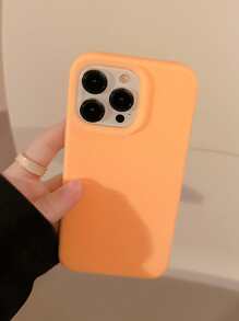 Funda Lisa Anticaída para Teléfono Compatible con iPhone 15/15Pro/15Plus/15Promax - Naranja - Ver 2