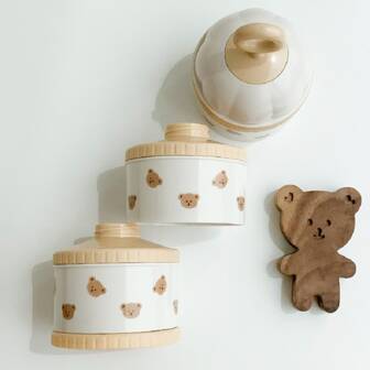 1pc Baby Bear Pattern PP Milk Powder Dispenser For Daily Use