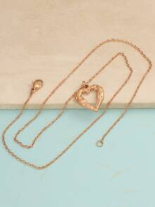 RUMNVNTY Rose Gold Heart Necklace - Rose Gold - View 4