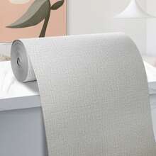 1卷藍灰色重型牆紙適用於,帶防噪音,防水,防潮,防塵,和耐刮擦 - 淺灰色 - 查看 1