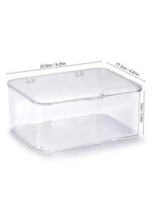 1pc Transparent Ps Stationery Storage Box, With Dustproof Cover, Desktop Drawer Multi-purpose Sundries Sorting Box, Tea Set Storage Box, Desktop Bookshelf - Multicolor - View 3