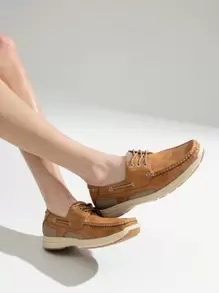 SHOESMALL Men's Loafers Slip-Ons 3-Eye Boat Tan Shoes Comfortable Slip On Stylish Casual Loafers Deck For Men - Camel - View 6