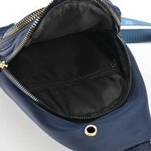 Túi đeo ngực bằng nylon thêu tình yêu, Túi đựng đồ du lịch ngoài trời đơn giản và phong cách cho nữ Ba lô Oxford chống trộm chống nước - Hoàn hảo cho những cuộc phiêu lưu ngoài trời! - Màu xanh hải quân - Xem 5