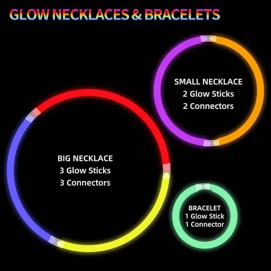 50 Concert Party Supplies Fluorescent Stick Luminous Glow Bracelet Bracelet Toy Ferrule Ring - Multicolor - View 3