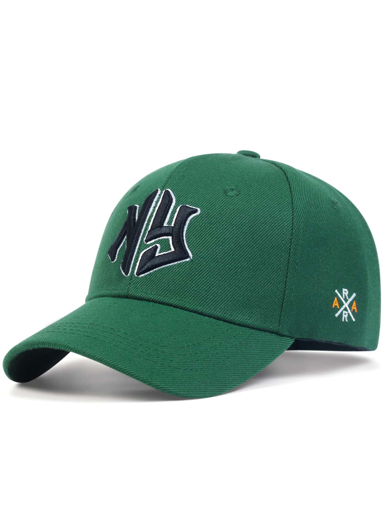 AR 1 Mũ bóng chày nam có hoa văn hình học và thêu chữ, thích hợp cho các hoạt động ngoài trời như du lịch, tiệc bãi biển vào mùa xuân và đường phố mùa hè - Màu xanh lá cây đậm - Xem 1