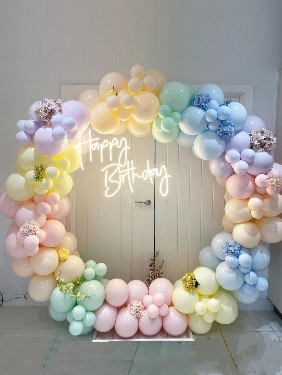 macarrón color látex Kit de guirnalda de globos para de fiesta de cumpleaños Decoración , boda con evento adorno , 160 piezas/paquete - Multicolor - Ver 1
