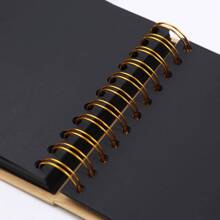 1 Máy Tính A5 Xoắn Ốc Bị Ràng Buộc 6 Inch 30 Tờ DIY Nơ Ruy Băng Vintage Giấy Kraft Sổ Lưu Niệm Album - màu đen - Xem 5