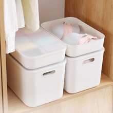 1 pièce Boîte de rangement avec couvercle, boîte de rangement de bureau, boîte de tri pour cosmétiques et articles divers, la boîte de rangement peut être un ensemble de grandes et petites boîtes - Blanc - Voir 4