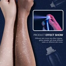 Temporary Glitter Spray, Body Shimmery Spray For Skin, Face, Hair And Clothing, Quick-Drying Waterproof Glitter Hairspray Highlighter Face Makeup - 1 CÁI - Xem 7