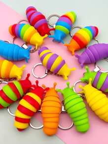 1入組隨機色減壓鼻涕蟲鑰匙圈玩具,創意玩具適用於兒童學生 - 彩色 - 查看 7
