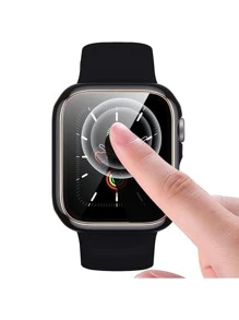 2pcs/Set Ultra Slim Protective Watch Case Cover, Compatible With Watch Series 10 9 SE 8 7 6 5 4 3 2 1, Black With Rose Gold Bezel + White With Rose Gold Bezel, 38mm 40mm 41mm 42mm 44mm 45mm 46mm 49mm, PC Hard Material, Fashionable & Protective