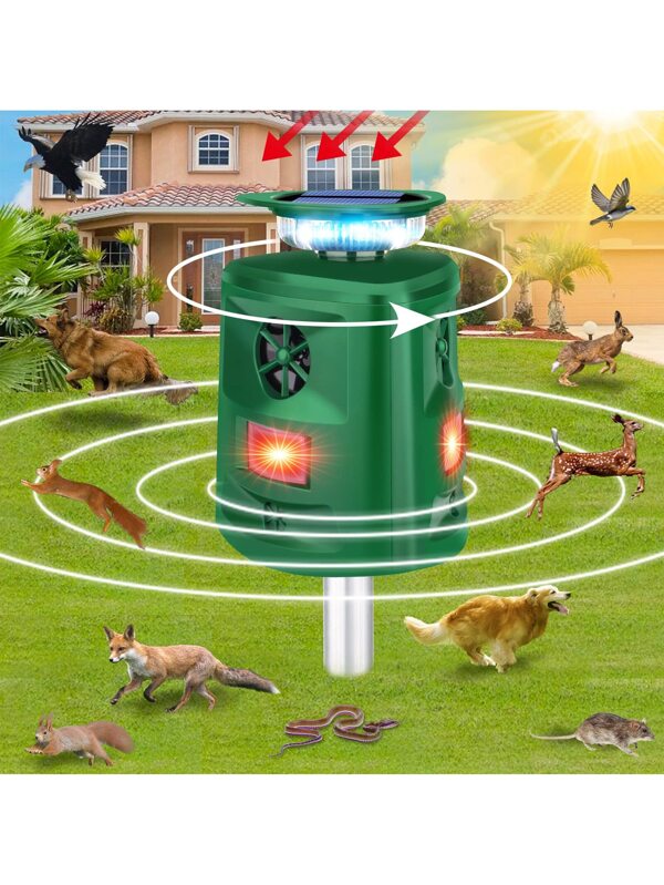 Solar Animal Repeller, 360°Ultrasonic Animal Repeller, Cat Repellent