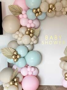 126 piezas fiesta de bienvenida al bebé guirnalda de globos de arco Kit chico chica de fiesta de cumpleaños Decoración revelación de género rosado beige menta azul Guirnalda Set - Multicolor - Ver 2