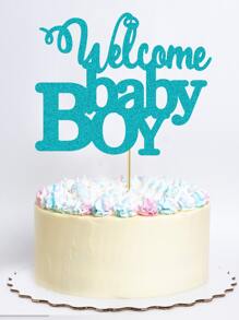 1 件欢迎男婴蛋糕装饰，适用于一岁生日派对性别揭晓主题装饰，圣诞节 - 藍色 - 查看 6