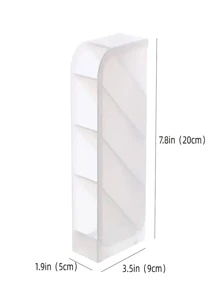 1pc Multilayer Pen & Makeup Brush Storage Box, Desktop Shelf For Stationery Organization - White - View 6