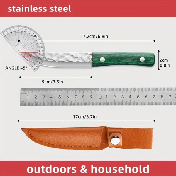 1pc Sharp Multifunction Stainless Steel Slicing Knife, Meat Cleaver, Steak Knife With Sheath