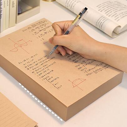 1 Sổ tay gồm 320 tờ giấy phác thảo làm từ bột gỗ, màu be, bảo vệ mắt, dày, dành cho học sinh, thi cử, vẽ, ghi chép