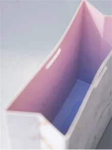 50pcs Small Thank You Gift Bag Marble Pattern With Bowknot Decor Thank You Paper Bag For Wedding - Light Grey - View 6